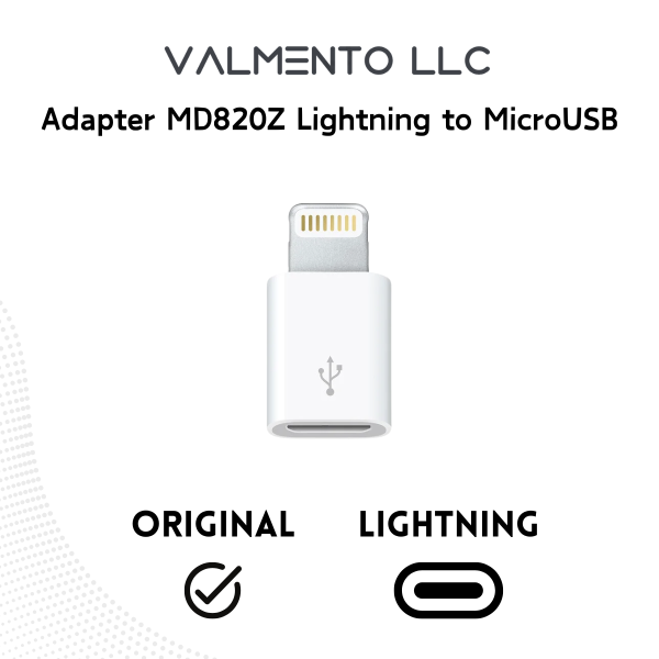 Apple Original Adapter MD820Z M/A Lightning auf MicroUSB – Polybag-Verpackung